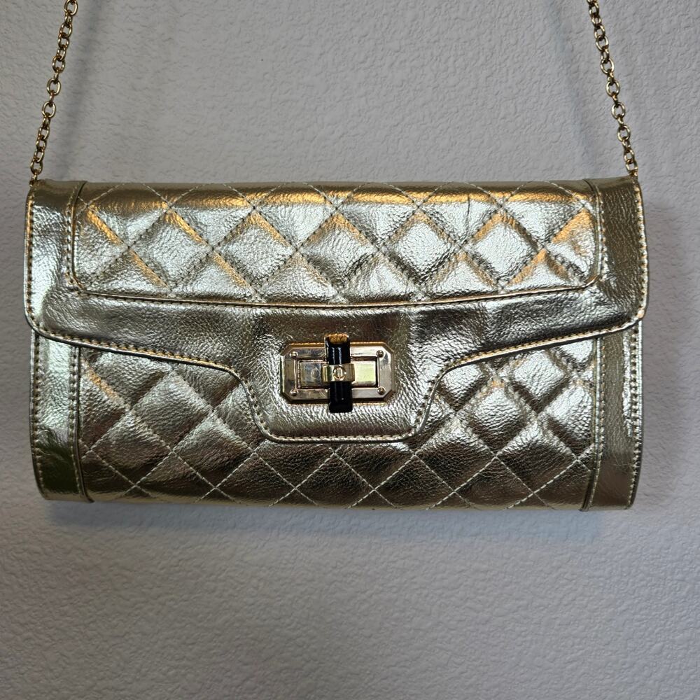 Miztique Gold quilted Handbag/Crossbody/Shoulder Bag